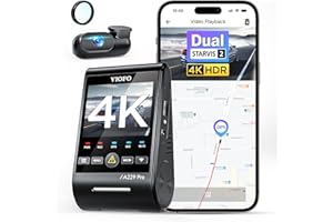 VIOFO A229 Pro 4K + 2K Dual STARVIS 2, HDR Vorne hinten Dashcam Auto, Sprachsteurung & 5GHz Wi-Fi Wlan Autokamera, Ultrapräzises GPS mit CPL Filter, Super Nachtsicht 2.0, Sprachausgabe, bis 512 GB Max