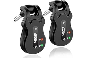 LIGHTSETC LEKATO - Sistema de guitarra inalámbrico de 5,8 GHz, receptor transmisor de audio digital de 4 canales