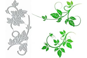 YEYERT 2Pcs Spring Branch Leaf Flower Metal Die Cuts,Spring Flower Leaf Cutting Dies Cut Stencils for DIY Invitation Card Scrapbooking Album Decorative Embossing Paper Dies Card Making