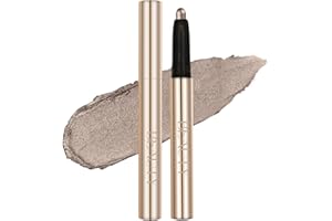 Beauty Searcher Ombre à Paupières Mate et Scintillante - Crayon Ombre à Paupières Crémeux et Imperméable - Stylo Éclaircissant pour les Yeux (#10 GRIS FUMÉ SCINTILLANT)