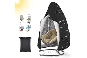 ALLWIN Hängesessel Schutzhülle,Abdeckung für Hängesessel,Wasserdicht, Winddicht, UV-Beständiges, PVC Beschichtet,mit Reißverschluss 210D Oxford Stoff Veranda Garten Rasen Stuhl 115 x 190 cm (schwarz)