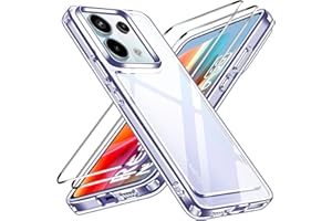 iVoler Anti-Jaunissement HD Clair Coque pour Xiaomi Redmi Note 13 Pro 5G / Poco X6 5G (Pas pour Redmi Note 13 Pro 4G) avec 2 Pièces Verre Trempé, Transparente Étui de Protection Antichoc Bumper Housse