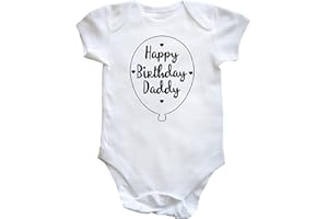 Hippowarehouse Happy birthday daddy B&W baby vest bodysuit (short sleeve) boys girls