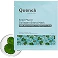 Quench Snail Mucin Collagen Boost Mask with Niacinamide & Hyaluronic Acid for Glass Skin within 4 Hours | Korean Bio-Collagen Overnight Mask for Deep Hydration | Reduces Pigmentation, Wrinkles & Fine Lines (45g, 1 Piece)