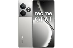 realme GT 6T 5G Smartphone 8+256GB, Chipset di gamma Snapdragon 7+ Gen 3, Super display a 6000nit da 120Hz, Ricarica SUPERVOOC da 120W, Batteria massiva da 5500mAh, Fluid Silver(no adapter)