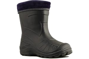 Kolma Ultra Light EVA Kids Girls Wellington Boots Rainy Snow Wellies Red Very Warm Liners