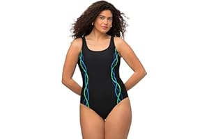 Ulla Popken Damen Badeanzug, Pipings, Unterbrustband, Vorderfutter Badeanzug (1er Pack)