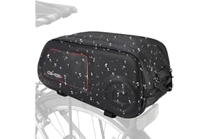 Luckits Borsa da Bici Posteriore, borsa portaoggetti impermeabile per bagagliaio per bicicletta, borse da sella rigide con capacità 9 litri con tracolla e tracolla per bicicletta, sedile posteriore