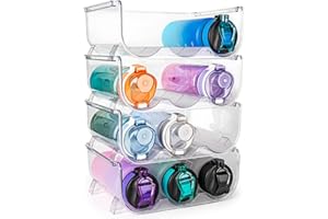 GOKEDA Organiseur de Bouteille d'eau, Support de Bouteille d'eau, Support de Rangement empilable en Plastique pour armoires de Cuisine, comptoir, réfrigérateur, Garde-Manger