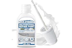 Paistely Emaille Reparatur Lack 30 ml, Badewannenlack Weiß, Emaille Reparaturfarbe Dient zur Reparatur Kleiner Defekte, Kratzer und Risse in Badewannen und Keramik Waschbecken