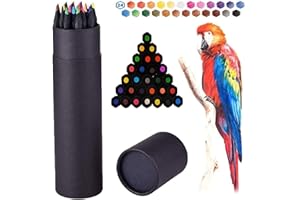 Surcotto Buntstifte, 24 Buntstifte für Erwachsene, Kinder, Buntstifte set für Malbuch, Leuchtende Farben, Farbstifte im Dose, vorgespitzt