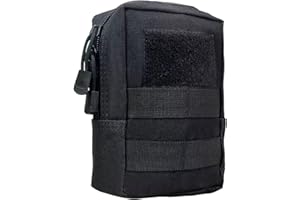 GMENTS Multipurpose Tactical Molle Pouch Small Men Belt Waist Bag Utility for EDC Gadget Cell Phone Pack Bag Molle Blet Holster with Detachable Quick Release Strap Pocket for Outdoors Hunt Camp Travel Black