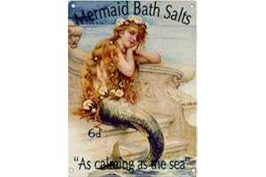ORIGINAL METAL SIGN CO Mermaid Bath Salts Large Steel Sign 400mm x 300mm