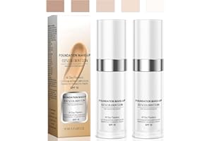 JIAONAYIYI Colour Changing Foundation for Mature & Aging Skin, Naturally Moisturizing Liquid Foundation Makeup Base, Brightens Complexion, Face Cover Concealer 30ml 2 Pack