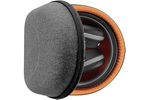 Geekria Shield Headphones Case Compatible with JLab Go Lux ANC, Audio Neon Folding/Studio Pro, Replacement Hard Shell Travel Carrying Bag (Dark Grey)