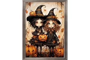 LECZANY Kit de point de croix à faire soi – meme kit de démarrage de broderie pré - imprimée canevas kit complet adulte ou enfants pour les debutants - La petite fille magique 33x45cm