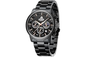 LN LENQIN Mens Watches Chronograph Watches Men Stainless Steel Analog Quartz Watch Waterproof Multi-Function Dial with Date Business Wrist Watch for Men