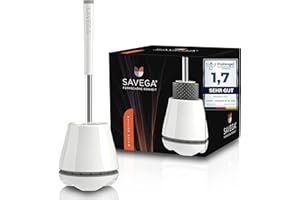 SAVEGA® Oryginalny produkt – innowacyjna szczotka do toalety z silikonu – antybakteryjny uchwyt – wysokiej jakości zestaw szczotek do WC