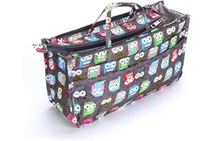 IGNPION Insert Handbag Organizer 13 Pockets Liner Bag Reißverschluss,Eule