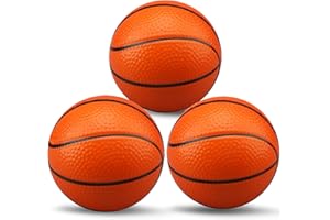 MECHANIKER Lot de 3 mini ballons de basket en mousse souple de 13 cm pour mini panier, balle anti-stress pour piscine, balles de plage douces pour enfants tout-petits, intérieur