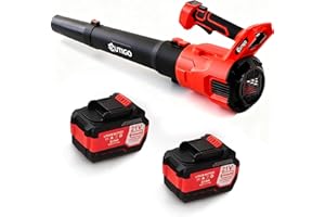 OUTIGO Souffleur de Feuilles sans Fil avec 2 Batteries de 4,5 Ah, Vitesse du Vent 49 m/s, Mode Double Vitesse, souffleur de Feuilles léger pour souffler Les Feuilles, Nettoyer la Cour