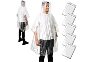 ANYOO Poncho de pluie jetable pour adultes, équipement de pluie d'urgence, ultra léger et compact pour les événements en plein air