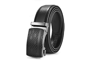 FEFLO Cintura Uomo, Cintura Pelle con Fibbia Automatica cricchétto, Larghezza 35 mm,Taglia Regolata, Adatto per abbigliamento da lavoro e casual