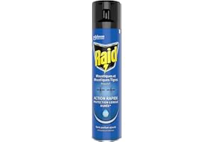 Raid Aérosol Volants - Répulsif Moustiques et Moustiques Tigres - Action Rapide - Sans Parfum Ajouté - 1 Aérosol 300 ML