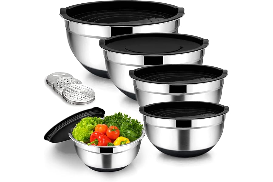 Mimelon 14-Piece Mixing Bowl Set with Grater Attachments