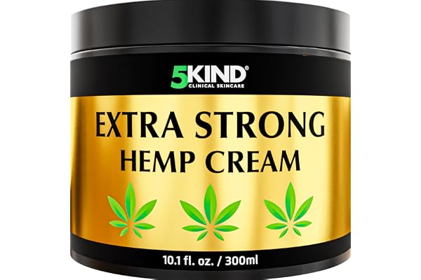 5kind Crème au chanvre ultra puissante 300ml - Huile de chanvre et arnica ultra puissantes - Pour les muscles, pieds, genoux, cou, épaules - Gel de massage riche en extraits naturels
