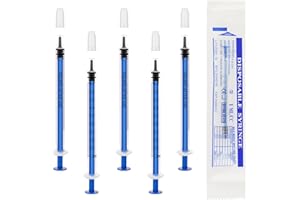 OFFCUP Plastique Seringue, 10pcs 1ml Seringue avec Capuchon, Seringue à Liquide Scellée Individuellement, Seringues de Distribution pour Animal Laboratoire Industriel (sans Aiguille)