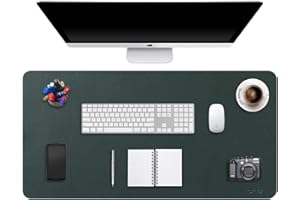 DOBAOJIA Sottomano da Ufficio, Tappetino da Tavolo, Tappetino Tastiera e Mouse, Tappetino PC Scrivania, per Casa/Ufficio, Pelle PU Impermeabile + Scamosciata Antiscivolo 120 x 60 cm (Verde Scuro)