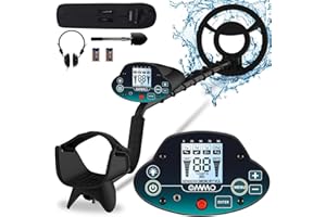 Détecteur de Métaux pour Enfants/Adultes, OMMO Detecteur de Metaux Electrique, 10 Pouces Disque Etanche, Ecran LCD Haute Sensibilité Réglable, Fonction Pinpoint/Discrimination/Tous Métaux (Vert)