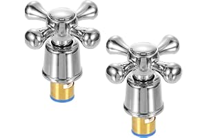 QUARKZMAN 2 Stycken Kranhandtag, Duschhandtag, Kall Kran Knopp, Legering Kors Kranhandtag Ersättning För Kök, Dusch, Badkar