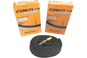 Continental Race 28 700 x 20-25c Road Bike Inner Tubes - Presta 42mm (Pack of 2), Black