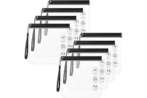 YAMAIDUO Lot de 8 Pochette Voyage 20 x 20 cm, Trousse Transparente Voyage Certifié TSA Étanche et Anti-Fuite, Sac Transparent Avion avec Poignée Trousse de Toilette Avion pour Les Bagages à Main