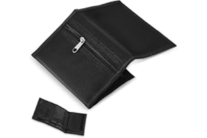 Xuniea Portefeuille Fin RFID Portefeuille à Trois Volets Portefeuille Mince en Toile Porte-Monnaie RFID Portefeuille de Sport Zippé pour Ado Garçons Homme Voyage Extérieur (Noir, Style Normal)