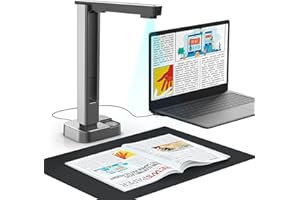 JOYUSING Scanner per libri e documenti da 16 MP, tecnologia di appiattimento automatico e raddrizzamento di seconda generazione, cattura A3, A4, OCR in più lingue