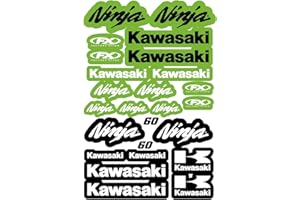 CMR DESIGN CO Kit Pegatinas PATROCINADORES TÉCNICOS Motos COMPATIBLES para Casco Kawasaki Cross Enduro (S60)