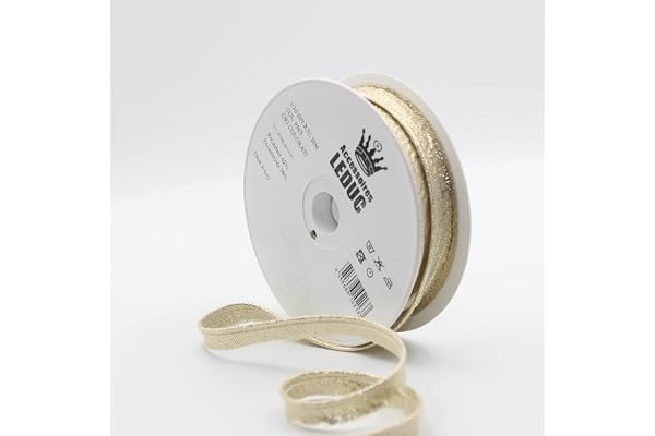 ACCESSOIRES LEDUC 20 mètres Passepoil Lurex 13Couleurs Or Argent Métal10mm (8+2) (9563 Or Clair)