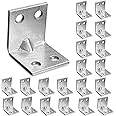 OMIDEAS 20 x Corner Brackets (20 x 20 x 20) Angle Reinforced Metal Braces Wood Timber Galvanised Steel Sheet Connecting Joining Fixing L Repair Connector