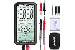 Wzone Digital Multímetro LCD Polimetro Multifuncional Profesional Portátil con 4,7 Pulgadas 6000 Cuentas, NCV Corriente Continua Voltaje, Corriente CA, Capacitancia y Resistencia