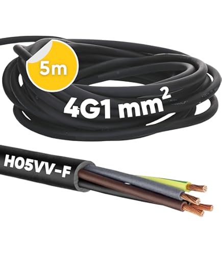 EBROM Kunststof slangleiding rond, led-kabel, stroomkabel, kabel, toestelkabel H03VV-F 4x0,75 mm², kleur: zwart, vele lengtes in stappen van 5 m tot 250 meter 4G0,75 mm², uw kabellengte: 125 meter