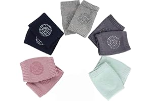 SYOSI Baby Knee Pads for Crawling Anti-Slip Leg Warmers for Boys and Girls 5 Pairs Kids Kneepads and Elbow Pads Comfortable Protective Gear for Toddlers