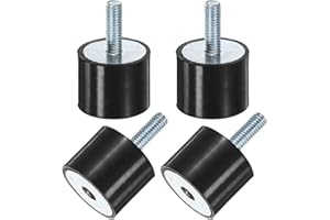 M METERXITY 4-Pack Rubber Mounts D25mmxH20mm Male/Female Vibration Isolators Cylindrical Shock Absorber W M6 x 18mm Studs for Air Compressor/Car/Pump/Boat/Garage Motor/Bobbins Rubber Isolators
