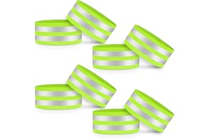 VERY IMPORTANT RUNNER - Brazaletes Reflectantes Doble Franja Alta Visibilidad Running - Cierre Ajustable 8 cm y Reflectancia 360° - 5 cm de Ancho - Brazos, Piernas y Tobillos