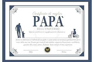 DOLPLP! Certificato di Miglior Papà Dell'Universo, Festa del Papa Idee Regalo, Regalo Festa del Papà, Regalo Compleanno Papà, Prima Festa del Papà, Biglietto di Auguri Originale, Personalizzato Regali Natale
