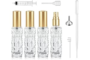 Qufiiry 4 x 10 ml parfymspridare påfyllningsbar, mini parfymflaskor för fyllning med läckagesäkert aluminiumlock, fin sprejfl