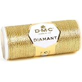 DMC Diamant Metallic Sewing Thread, 38.2 Yards, Light Gold