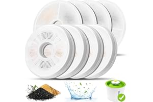 MUKKELA Filtri Fontanella per Gatti, 8 Pezzi di Filtri da fontana ad acqua gatto per Fontana erogatrice d'acqua per animali domestici da 3L, Filtri di ricambio Triple Action Set Filtri per Fontanelle